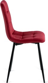 Szék bordó színben, bársony kárpittal PERU
