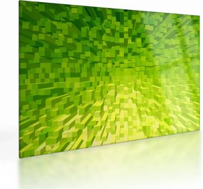 Sárgászöld kockák képe (üvegen) (70x50 cm)