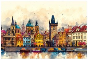 Kép - Ősz a festett városban (90x60 cm)