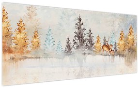 Kép - Akvarell erdő (120x50 cm)