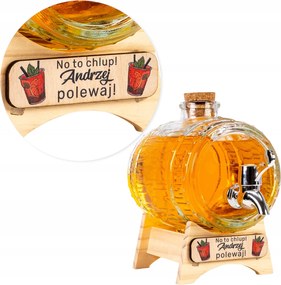 Üveg hordó csappal 1L hordó antall whiskys kancsó nyomott mintával