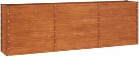 vidaXL rozsda színű corten acél kerti magaságyás 240 x 40 x 77 cm