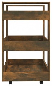 füstös tölgy szerelt fa zsúrkocsi 60 x 45 x 80 cm