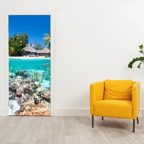 Fotótapéta ajtóra - Strand egy trópusi szigeten (95x205cm)