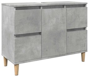 betonszürke szerelt fa mosdószekrény 80 x 33 x 60 cm