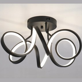 Függő Mennyezeti Lámpa fekete modern Led CSillár 51W 50cm 4000K