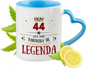 Születésnap 44 44-es 44-es Kék Bögre Szív Alakú Füllel Ajándék