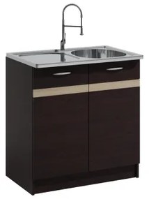 Konyhabútor VALERIA 240 cm, sonoma tölgy/barna