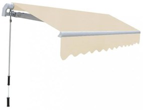 kézi működtetésű összecsukható napellenző, krémszínű, 300 cm