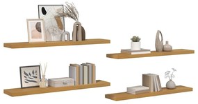 vidaXL Falpolc Falra szerelhető 4 pcs Bézs 120 x 23,5 x 4 cm Faanyag