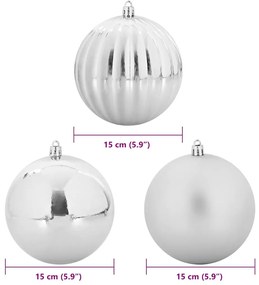 Karácsonyi Díszgömb Készlet 9 pcs Ezüst