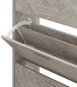 betonszürke szerelt fa cipőszekrény 63x24x147 cm