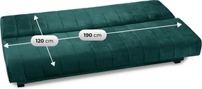 2 darabos SIGMA ágyazható kanapé szett zöld velúr kárpittal