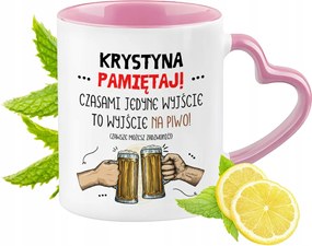 Krisztina bögre rózsaszín, szív alakú füllel Kávés Ajándék