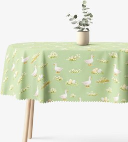 Goldea húsvéti ovális teflonos terítő - libák és húsvéti tojások 140 x 280 cm