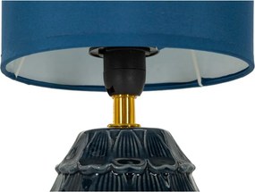 Kék kerámia asztali lámpa textil búrával (magasság 30,5 cm) Pigny – Mauro Ferretti