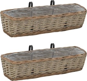 vidaXL 2 db fonott virágtartó PE béléssel 60 cm