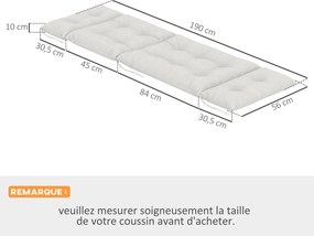 Outsunny 2 db Napozó Párna Készlet - Vastag, Kényelmes és Párnázott - Napozó Matrac 6 Rögzítő Szalaggal, 190 x 56 x 10 cm, Világosszürke | Aosom
