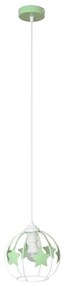 Gyerek csillár zsinóron STARS 1xE27/15W/230V zöld/fehér