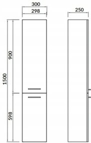 Cersanit - SET szekrény + mosdó, fehér fényű, LARA COMO 50, S801-146-DSM