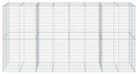 horganyzott vas gabion kosár fedéllel 400 x 100 x 200 cm