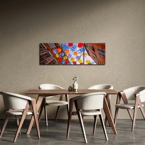 Színes esernyők képe (órával) (90x30 cm)