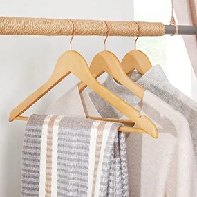 20 db ruhafogas, csúszásmentes, 360 ° -os forgó kampó, fa és rózsaarany
