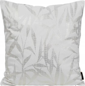 Párnahuzat 45x45 fehér, arany velúr levélmintás