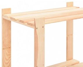10 db 3-szintes tömör fenyőfa tárolópolc 150 kg 80 x 38 x 90 cm