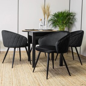 Elegáns Étkezőszék Fekete Bársony Kárpittal. ADELE