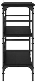 Konzolasztal polcokkal Musta tammi 100 x 32 x 75 cm Faanyag