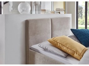 Bézs kárpitozott franciaágy ágyráccsal 140x200 cm Piano – Meise Möbel