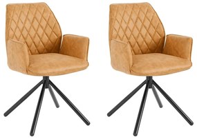 Sárga kárpitozott étkezőfotel szett 2 db-os Preston – Støraa