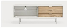 Fehér-natúr színű TV-állvány tölgyfa dekorral 140x52 cm Sierra – Teulat