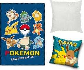 Pokémon Battle Electro polár takaró, párnahuzat és párna szett 3 db-os