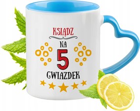 Papnak Kék Bögre Szív Alakú Füllel Ajándék