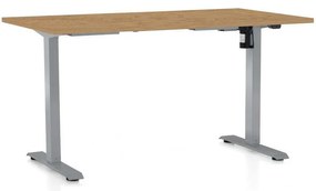 OfficeTech A állítható magasságú asztal, 120 x 80 cm, szürke alap, köves tölgy