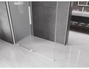 Mexen Velar, zuhanykabin tolóajtóval 160 x 75 cm, 8 mm-es matt üveg, fehér matt, 871-160-075-31-20