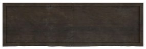 sötétbarna kezelt tömör tölgyfa fali polc 160 x 50 x (2-4) cm