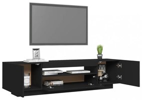 fekete TV-szekrény LED-lámpákkal 160 x 35 x 40 cm
