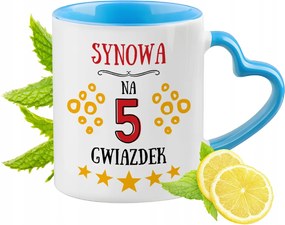 Menyemnek Kék Bögre Szív Alakú Füllel Kávé Ajándék