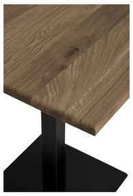 Lignano dohányzóasztal, füstös tölgy, fekete fém talp 70x70x75 cm