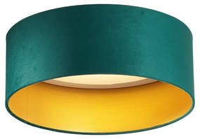 Modern mennyezeti lámpa zöld bársony 40 cm LED-del, 3 lépésben dimmelhető - Sue