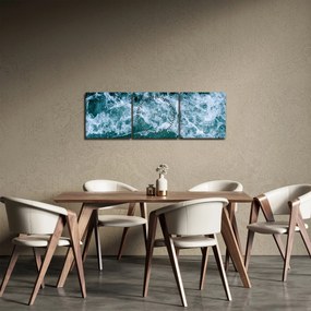 Kép - Óceáni hullámok (órával) (90x30 cm)