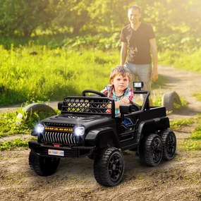 AIYAPLAY Gyerek Elektromos Autó, Gyerek Elektromos Buggy, 4x4 és 2x2 Üzemmód, 2.4Ghz Távvezérlővel, 2 x 12V Motorral, 3 Sebességgel, Hátsó Trailerrel,