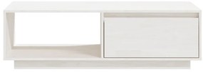 Fehér tömör fenyőfa dohányzóasztal 110 x 50 x 33,5 cm