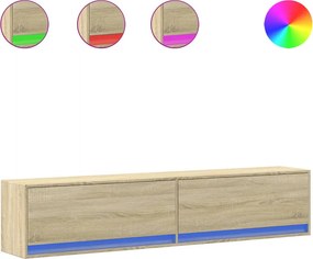 vidaXL sonoma tölgy színű falra TV-szekrény LED-del 180 x 31 x 38 cm