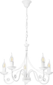 Csillár láncon DONATO 5xE14/40W/230V fehér