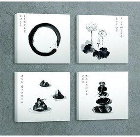 Kép szett 4 db-os 30x30 cm Japanese Zen – Wallity