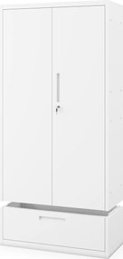 Moduláris többfunkciós fém szekrény fiókkal fehér MEGAN 1850 x 900 x 400 mm